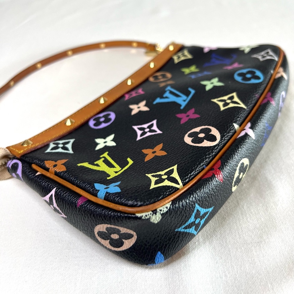 Louis Vuitton Monogram Multicolor Pochette Accessories Black. - Picture 8 of 16